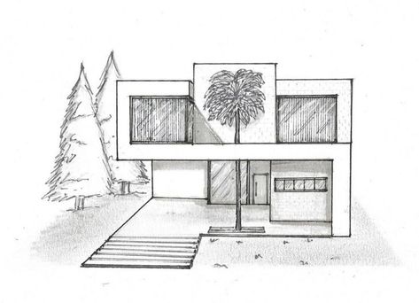 Croquis 3d House Sketch Simple, House Designs Exterior Sketch, Houses Sketches Drawing, Architecture Sketches Simple, Arcitechture Simple Drawing, Arhitectura Drawing House, Architecture Drawing Simple, Architecture Sketch Simple Building, Architect Drawing Sketching