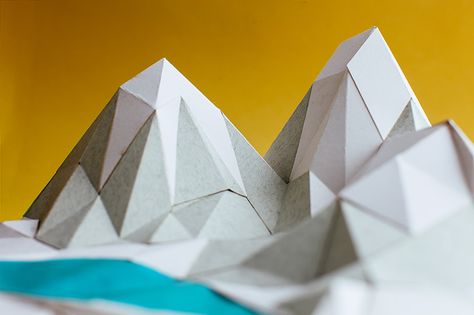 Alexis Hope - How to Make Almost Anything Mountain Diy Craft, Mountain Paper Craft, Paper Mountains Diy, Mountain Art Diy, Origami Mountain, Mountain Sculpture, Paper Mountains, 3d Mountain, Mountain Crafts