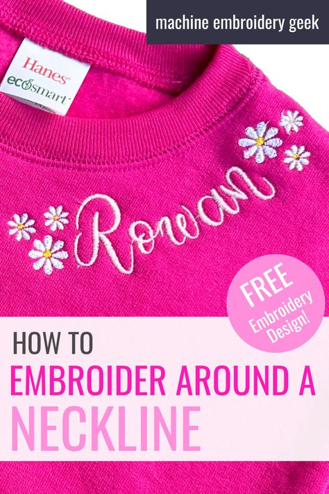 Embroidery Around Neckline, Machine Embroidery Business Ideas, Machine Embroidery Gifts, Fonts Ideas, Embroidering Machine, Embroidery Business, Machine Embroidery Designs Projects, Machine Embroidery Tutorials, Bernina Embroidery