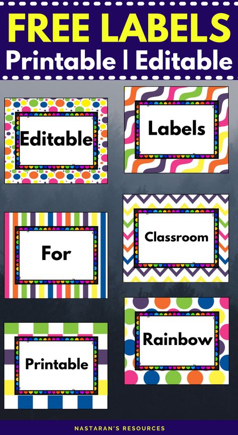 Classroom Signs Printable, Labels For Classroom, Classroom Organization Labels, School Labels Printables, Free Classroom Printables, Labels Printables Free Templates, Newsletter Template Free, Printable Label Templates, Free Label Templates