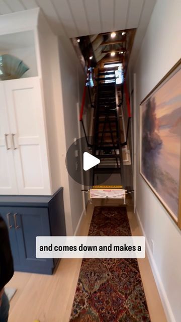 Matt Risinger on Instagram: "These were a huge hit on the @buildshowlive Tour this weekend!  @majicstairs hidden in my @windsorone Ceiling that leads to my conditioned attic!  #attic #atticgoals #conditionedattic #build" Ceiling Attic Access Cover, Hidden Attic Access, Hide Attic Access Door In Ceiling, Hidden Stairs To Basement, Attic Access Ideas, Attic Elevator, Converted Attic Space, Attic Space Ideas, Attic Access Door