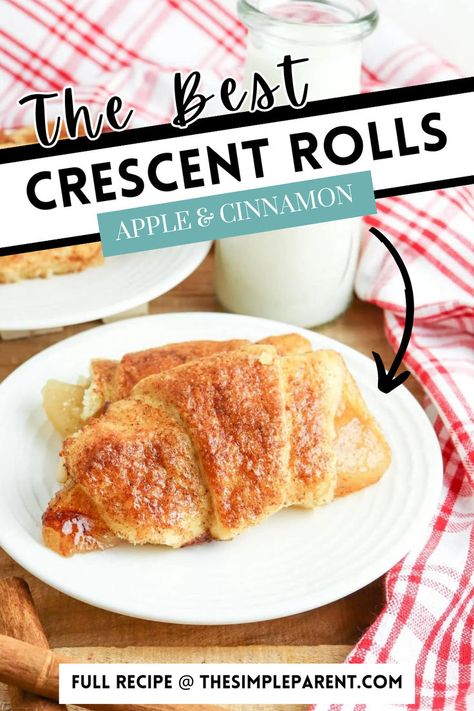 Apple Crescent Roll. With Text Reading: Apple Crescent Rolls Recipe. Crescent Roll Apple Turnovers, Crescent Roll Apple Pie, Apple Pie Crescents, Apple Crescent Rolls, Apple Crescent, Crescent Roll Apple, Pillsbury Crescent Recipes, Casserole Potatoes, Crescent Roll Apple Dumplings