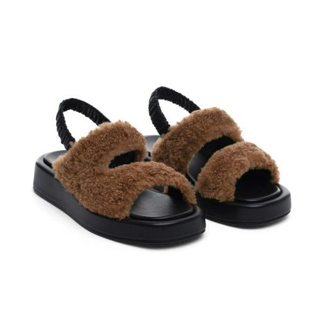 Elleme Paris Gemini Women's Shearling Slingback Sandals Teddy Caramel Size 6.5 Msrp $420.00 Open Toe With Slingback Strap And Slip On Platform Sole With Shearling Detail Soft Italian Lamb Skin Leather Logo Insole Made In Italy Platform 4 Cm/1.6" Shearling Sandals, Navy Flip Flops, Sam Edelman Sandals, Black Platform Sandals, Steve Madden Sandals, Gemini Woman, Tory Burch Sandals, Rhinestone Sandals, Wrap Sandals