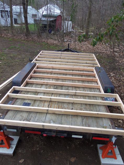 Another Tiny House Story: Subfloor Framing Completed Diy Teardrop Trailer, Homemade Trailer, Tiny House Camper, Hut House, Diy Tiny House, Small Tiny House, Tiny House Trailer, Campervan Life, Wooden Pallet Furniture