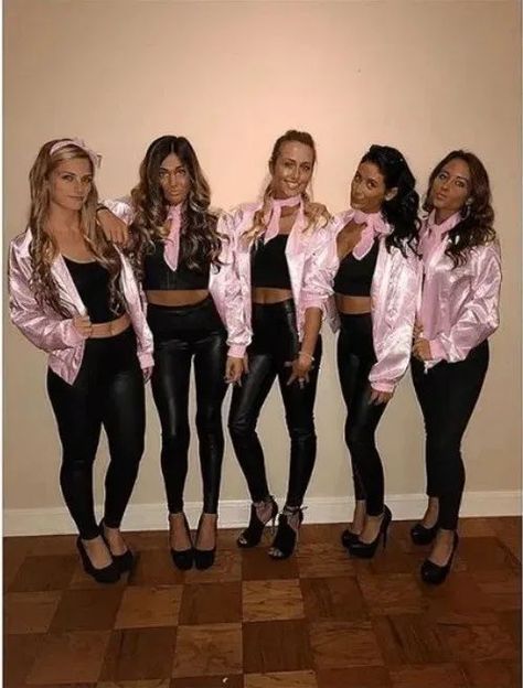 Pink Ladies from Grease | The best group Halloween costumes for teens girls and cute group Halloween costumes college. If you’re looking for friend group Halloween costumes for work, costumes for 3, costumes for 4, or even costumes for family, you’re in the right place! Find easy girl group Halloween DIY costumes for adults and for teens. There’s large group Halloween costumes, big and small group unique Halloween costumes and so much more! #halloweencostumes #grouphalloweencostumes #cutegrouph Halloween Costume Couple, Group Halloween Costume Ideas, Girl Group Halloween Costumes, Diy Group Halloween Costumes, Halloween Costume Spooky, Best Group Halloween Costumes, Halloween Costumes For Work, Costumes College, Cute Group Halloween Costumes