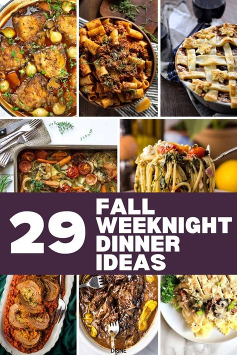 Weekday Recipes Dinner Families, Hardy Dinner Ideas, Fall Weekday Dinners, Quick Fall Dinner Ideas Healthy, Sunday Quick Dinner Ideas, Easy Fall Dinner Recipes For Family, Winter Weeknight Meals, Fall Family Meal Ideas, Quick Fall Dinner Recipes