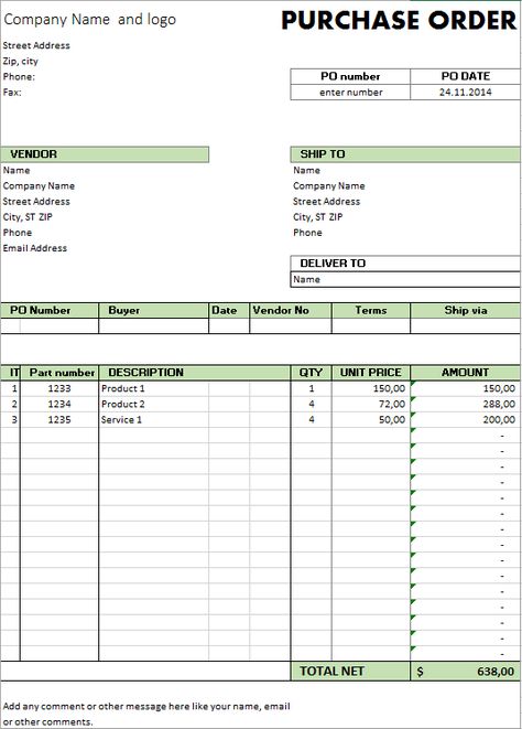 Excel Template - Free Purchase Order Template for Microsoft Excel by ExcelMadeEasy Purchase Order Template Excel, Invoice Format In Excel, Purchase Order Form, Purchase Order Template, Invoice Format, Order Template, Order Letter, Library Photos, Purchase Invoice