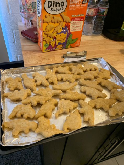 Dino Nuggies Aesthetic, Dino Chicken Nuggets Aesthetic, Dino Nuggets Aesthetic, Chicken Nuggets Aesthetic, Nuggets Aesthetic, Dino Nuggies, Dinosaur Birthday Party Food, February Goals, Dino Nuggets