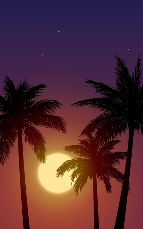 Silhouette Background, Trees Silhouette, Trees Vector, Palm Tree Vector, Palm Tree Silhouette, Tropical Sunset, Orange Sunset, Sunset View, Sunset Views