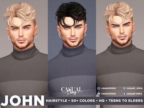 Sims 4 Hair Male, Sims 4 Piercings, Download Hair, The Sims 4 Packs, Free Sims, Sims 4 Teen, Sims 4 Characters, The Sims 4 Download, Sims 4 Cc Packs