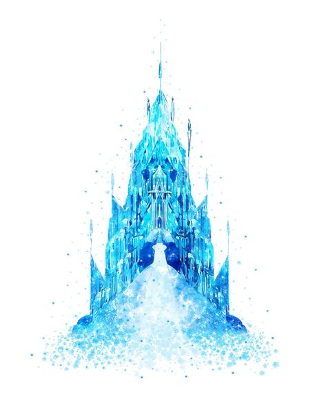 Frozen Castle Watercolor Print Princess Elsa Printable Movie | Etsy Frozen Sublimation Designs, Frozen Castle Printable, Frozen Birthday Printables, Frozen 2 Art, Elsa Printable, Elsa Bedroom, Frozen Watercolor, Frozen Wall Art, Girl Room Wall Decor