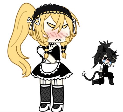 Maid Outfit Gacha Life, Maid Outfit Gacha Club, Gacha Maid Outfits, Gacha Fits, Gacha Nox, Maid Uniform, Gacha Outfit, Gacha Ocs, Maid Outfit