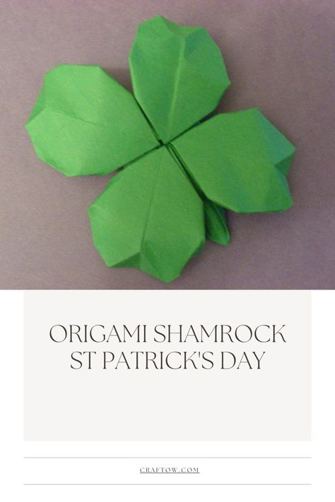 Origami Shamrock St Patrick's Day Origami Shamrock, Paper Crane Mobile, Crane Mobile, Modular Origami, Easy Origami, Good Luck To You, Paper Crane, Origami Easy, Glue Sticks