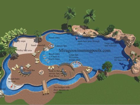 Bloxburg Swimming Pool Ideas, Bloxburg Pool Ideas, Lazy River Pool, Dream Backyard Pool, Pools Backyard Inground, Lazy River, Backyard Pool Landscaping, Pool And Spa, Dream Pools