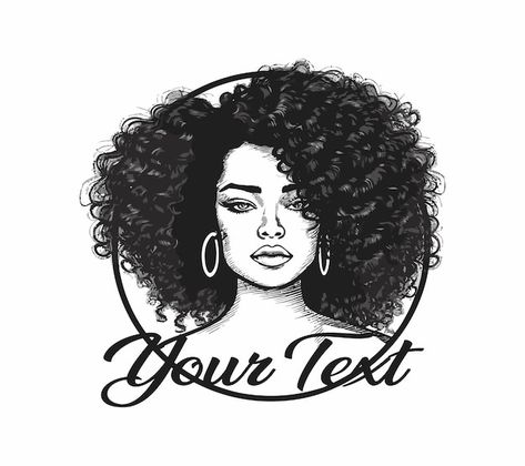 Curly Hair Logo, Woman With Curly Hair, Visit Card, Hair Logo, Round Logo, Psd Icon, Hair Studio, Visiting Cards, Free Vectors