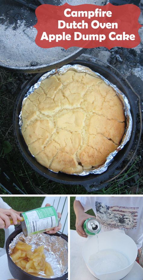 Recipe Dutch Oven, Dutch Oven Desserts, Dutch Oven Camping Recipes, Apple Dump Cake Recipe, Apple Dump Cake, Dump Cake Recipe, Dutch Oven Camping, Apple Dump Cakes, Dutch Oven Cooking