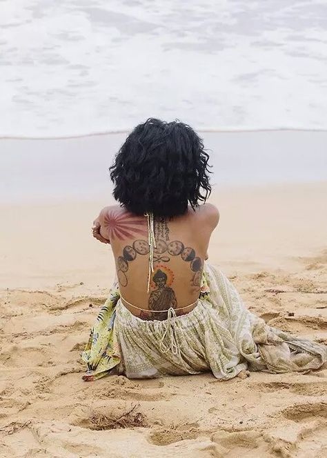 Jhene Aiko Tattoos, Big Sean And Jhene, Jagua Henna, Jhené Aiko, Jhene Aiko, Wishful Thinking, Dope Tattoos, Back Tattoos, Skin Art