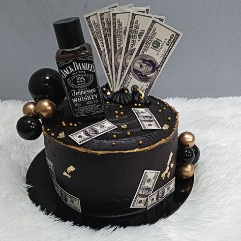 Alcohol and dollar theme cake 800 gm in chocolate truffles flavour with almonds For order DM or 📞 9599571614 Delivery in delhi and delhi ncr All customized cakes and theme cakes available Order on pre booking Making your memories more special 😄 #naavjotbaake #alcohol #dollar #black #gold #delhi #homebaker #explore Gold Theme Cake, Dollar Cake, Gold Theme, Theme Cake, Chocolate Truffles, Delhi Ncr, Themed Cakes, Truffles, Almond