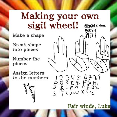 Diy Sigil, Sigil Wheel, Sigil Making, Ciphers And Codes, Magical Symbols, White Magic Spells, How To Make Letters, Sea Witch, White Magic