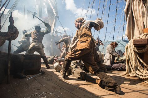 Pirate sword fight on the ship's deck: BLACK SAILS Pirate History, Action Pose Reference, Pirate Art, Black Sails, Pirate Life, The Deck, Tall Ships, Action Poses, Pirate Ship