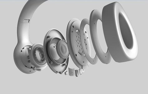 https://www.behance.net/gallery/32475567/JBL-EVEREST-Headphones Headphones Exploded View, Headphone Design, Industrial Design Portfolio, Bill Of Materials, Exploded View, Technical Illustration, Headphones Design, Industrial Design Sketch, Id Design