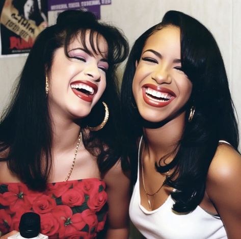 Selena Quintanilla And Aaliyah, Selena And Aaliyah, Bsf Pictures, Aaliyah Aesthetic, Selena Perez, Honeymoon Avenue, Selena Quintanilla Outfits, Selena Pictures, Celebrity Selfies