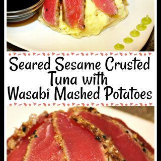 Seared Sesame Crusted Tuna with Wasabi Mashed Potatoes - For the Love of Food Wasabi Mashed Potatoes, Sesame Crusted Tuna, Dessert Chef, Ahi Tuna, Mashed Potato Recipes, Tuna Recipes, Food Stamps, Bon Appetite, Pensacola Fl