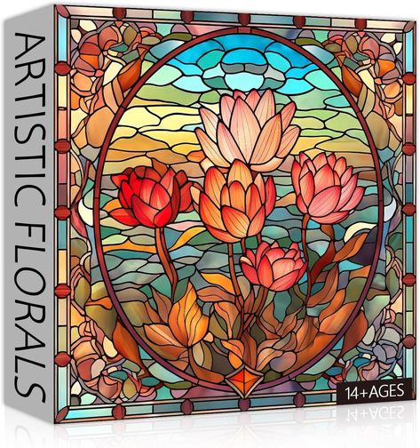 Amazon.com: PICKFORU Stained Glass Flower Puzzles for Adults 1000 Pieces, Art Puzzles Floral, Impossible Hard Challenging Puzzles for Adults, Colorful Stained Glass Jigsaw Puzzle Garden as Wall Art Decor : Toys & Games Hardest Jigsaw Puzzle, Flower Puzzles, Stained Glass Flower, Difficult Puzzles, Puzzles For Adults, Challenging Puzzles, Stained Glass Flowers, Puzzle Art, Glass Flowers