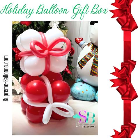 Christmas Balloon Gift, Balloon Colors, Holiday Balloons, Balloon Box, Balloon Kits, Presents Christmas, Diy Balloon, Balloon Arrangements, Balloon Gift