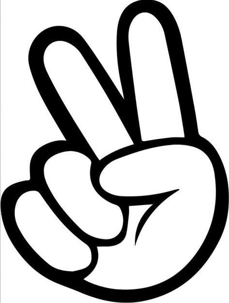 Peace Sign Tattoos, Peace Fingers, Peace Sign Hand, Diy Disney Shirts, Line Art Vector, Love Doodles, Piece Sign, Hand Embroidery Projects, Cricut Designs