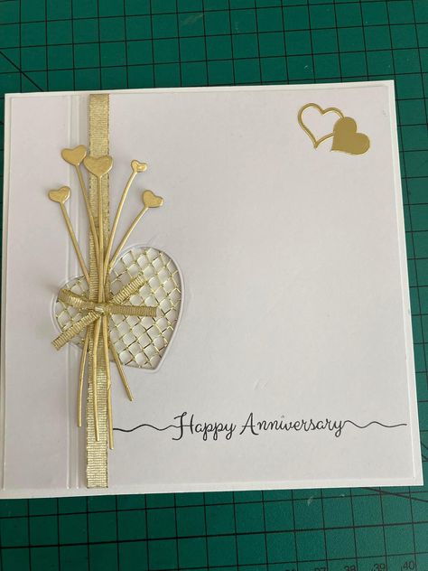 Golden Wedding Anniversary Cards, Golden Wedding Anniversary Card, 50th Anniversary Cards, Anniversary Cards Handmade, Wedding Day Cards, Anniversary Cards For Husband, Wedding Anniversary Card, Valentine Cards Handmade, Golden Wedding Anniversary