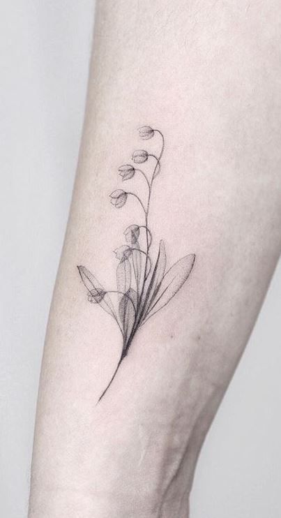 85 Stunning Lily of The Valley Tattoos - Tattoo Me Now Lily Of The Valley Tattoos, Lily Of The Valley Tattoo, Valley Tattoo, Lily Tattoo Design, Lily Flower Tattoos, Birth Flower Tattoos, Lily Tattoo, Blossom Tattoo, Floral Tattoo Design