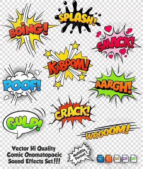 Comic Sound Effects, Comic Bubble, Spongebob Birthday Party, Comic Text, Cartoon Clouds, 강아지 그림, Speech Bubbles, Pop Art Comic, Christmas Fonts