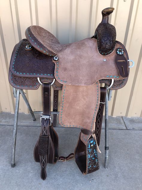 Turquoise Paint, Roping Saddles, Equestrian Helmets, Barrel Saddle, Equestrian Helmet, Team Roping, Western Horse Tack, English Riding, Equestrian Boots