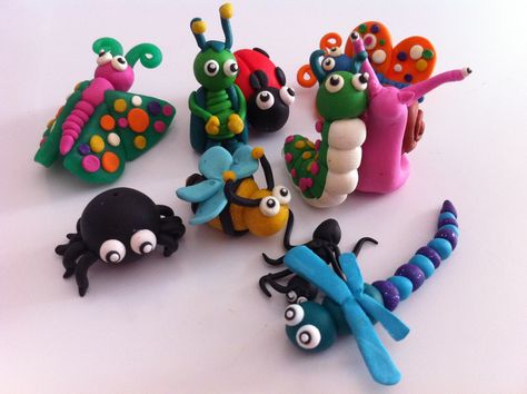 insect in fimo Clay Modelling For Kids, Insects For Kids, Clay Classes, Insect Crafts, Diy Kids Games, Clay Crafts For Kids, Bug Crafts, Bug Art, How To Make Toys