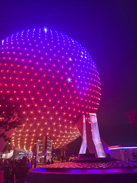 Epcot Ball, Cute Aesthetics, Night Show, Phone Decor, Dreams Come True, Dream Come True, 50th Anniversary, Orlando, At Night