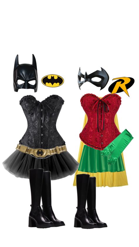 Batman And Robin Costume For Couples, Robin Costume Women, Robin Girl Costume, Batman And Robin Costume, Batman And Robin Costumes, Robin Girl, Fun Halloween Outfits, Halloween Fits, Robin Costume