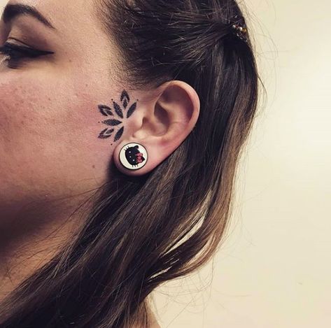 Side Burn Tattoos For Women, Side Burn Tattoos, Small Face Tattoos, Mandala Tattoo Designs, Face Tattoos For Women, Romantic Tattoo, Full Tattoo, Tattoo Face, Muster Tattoos