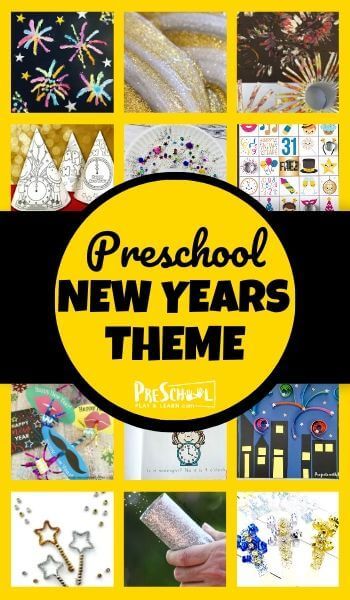 New Years Ideas Preschool, Pre K Celebration Ideas, New Years Activities For Preschoolers, New Year’s Activities For Preschool, New Year Activity Preschool, New Years Art For Preschool, New Years For Preschool, Prek New Year Crafts, New Year Theme Preschool