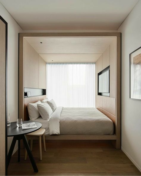 Small Hotel Room, Sydney Hotel, Superking Bed, Casa Container, Small Hotel, Minimalist Room, Rooftop Bar, City Living, Hotel Room