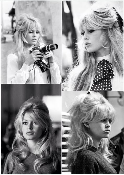 Brigitte Bardot's Hair -- Classic Half-Up Half-Down Bouffant Bridget Bardot Hair, Brigitte Bardot Hair, Bardot Hair, 60 Hair, 60s Hair, 70s Hair, Bardot Style, Bouffant Hair, Short Hair Over 60