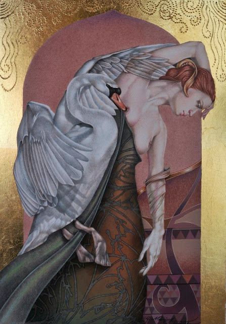 Gabriel Meiring Mythological Paintings, Swan Tattoo, Manuel Rodriguez, Blue Things, Alex Colville, Audrey Kawasaki, Painted Ladies, Andrew Wyeth, Viking Art