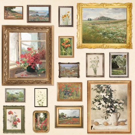 PRICES MAY VARY. Rustic Antique Decor: Elevate your space with the charm of antique wall art. Each piece in this set exudes timeless beauty, making it the ideal addition to your antique french country wall art collection Complete Set: Our set includes a variety of sizes, from 3pcs 8x10" , 6 pcs 5x7", 7 pcs 4x6"prints for wall decor, allowing you to create stunning gallery wall prints decorations. These vintage art prints are perfect for adding character to your french farmhouse decor Perfect Gif Vintage Paintings On Wall, Vintage Photo Collage Wall, Farmhouse Vintage Decor, Painting Collage Wall, Vintage Wall Art Ideas, Eclectic Wall Gallery, Savannah Decor, Wall Of Photos, Antique Gallery Wall