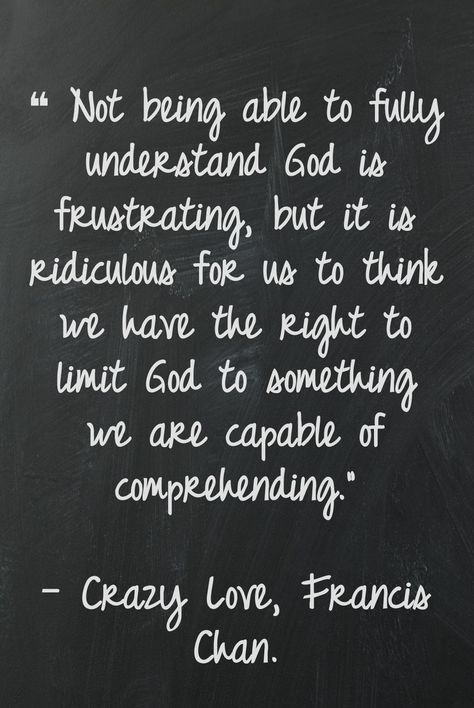 Crazy love - yes. I'd like to add, if we could truly comprehend God he wouldn't be worthy of our devotion. Crazy Love Francis Chan, Chan Quotes, Francis Chan Quotes, Francis Chan, Good Quotes, Soli Deo Gloria, This Is Your Life, The Perfect Guy, Crazy Love