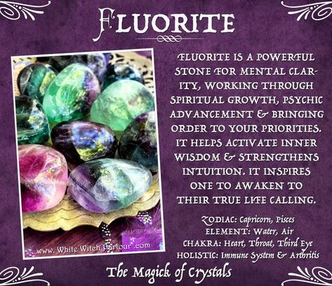 Magic of Crystals - Fluorite Holistic Witch, Crystal 101, Fluorite Crystal Meaning, Stones Meanings, Crystal Powers, Stone Meanings, Crystal Tips, Crystal Magick, The White Witch