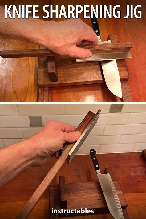 Diy Knife Sharpener, Knife Sharpening Jig Diy, Knife Sharpening Jig, Sharpening Knives, Woodshop Tools, Best Knife Sharpener, Food Tool, Diy Knife, Diy Gadgets