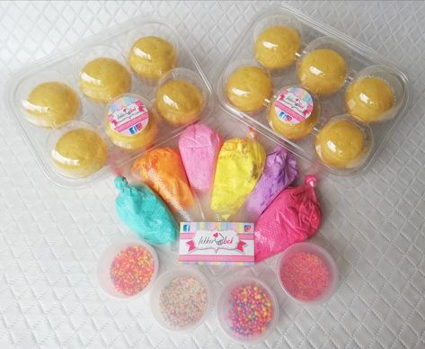 Diy Cupcake Decorating Kits, Individual Cupcake Packaging Diy, Baking Kits For Kids, Diy Cupcake Kit, Decorate Your Own Cupcake, Cookie Diy Kit, Decorate Your Own Cupcake Kit, Italian Street Food, Ice Cream Cone Cake