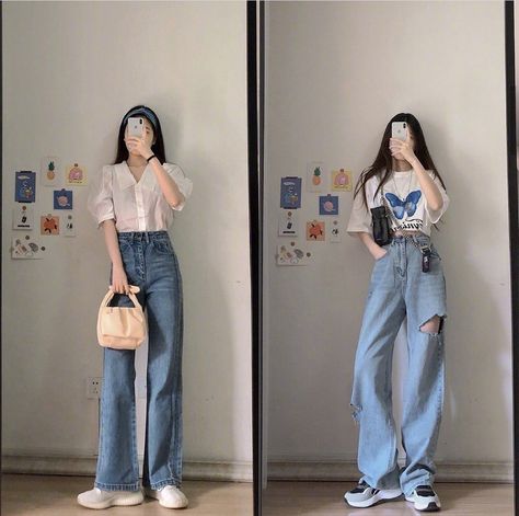 Names For Girls, Fashion Kawaii, Korean Outfit Street Styles, Girl Fashion Style, Types Of Jeans, Korean Casual Outfits, Korean Girl Fashion, Korean Fashion Trends, Ulzzang Fashion