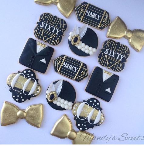 Gatsby Cookies, 1920 Theme, 1920s Food, Gatsby Cake, 20s Theme, 1920 Wedding, Gatsby Wedding Theme, Great Gatsby Theme, Simple Bridal Shower