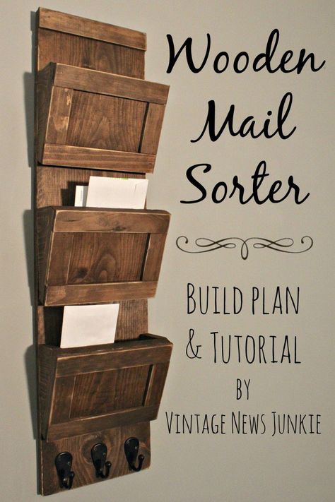 19 Ingenious DIY Ideas For Renters Or Students That Will Save You Money Mail Sorter, Reclaimed Wood Projects, Mail Organizer, Diy Wood Projects, Rustic Diy, Wooden Diy, Rustic Home Decor, Woodworking Plans, Rustic House